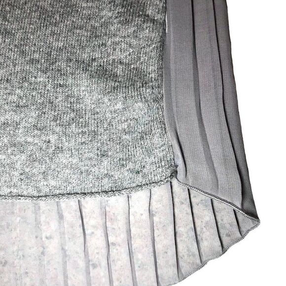Zara Long Sleeve Sweater with Chiffon Pleated Back in Grey Women’s M - Picture 3 of 6
